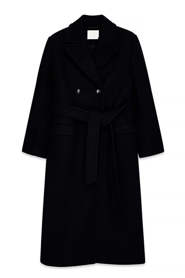 Black Classic Wool Blend Coat