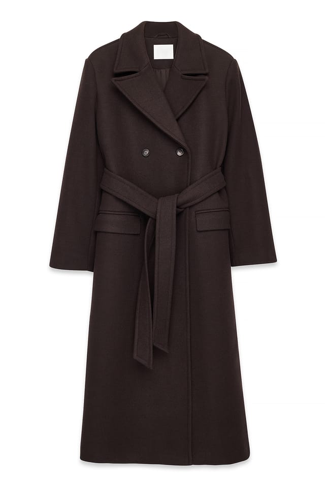 Brown Classic Wool Blend Coat