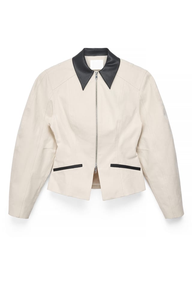 Offwhite Contrast Detail Denim Jacket