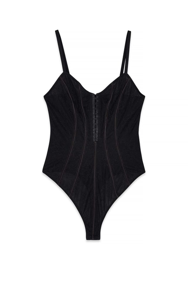 Black Corset Lace Bodysuit
