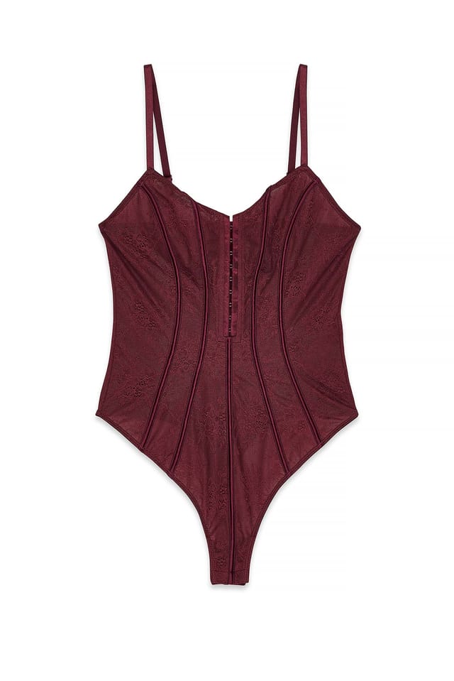 Bordeaux Corset Lace Bodysuit