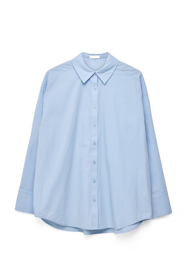 Light Blue Chemise en coton mélangé