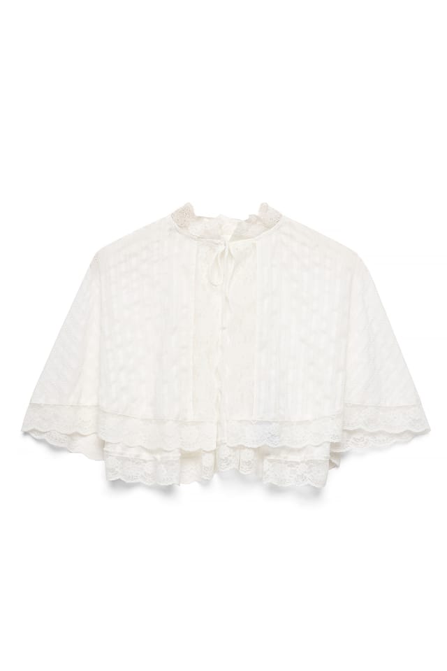White Baumwoll-Cape-Top