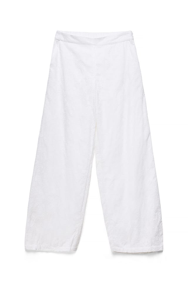 White bestickte Baumwollhose