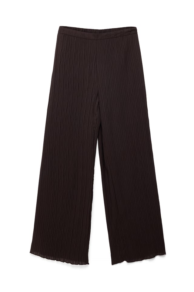 Dark Brown Rynkede midjebukser