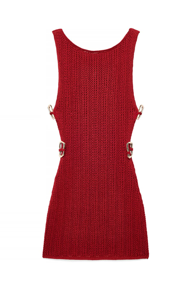 Red Robe courte en maille au crochet
