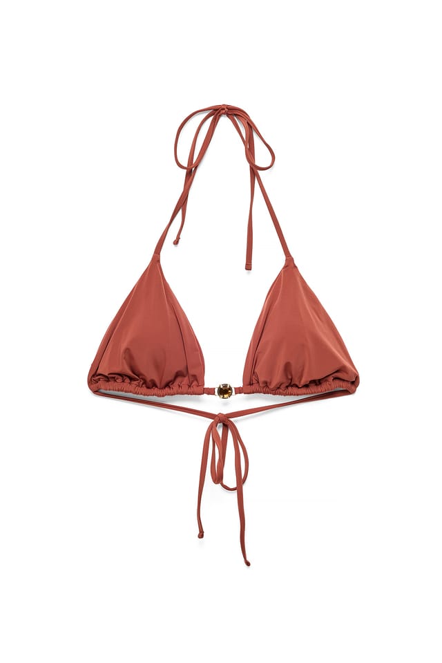 Rustic Red Detailed Bikini Top