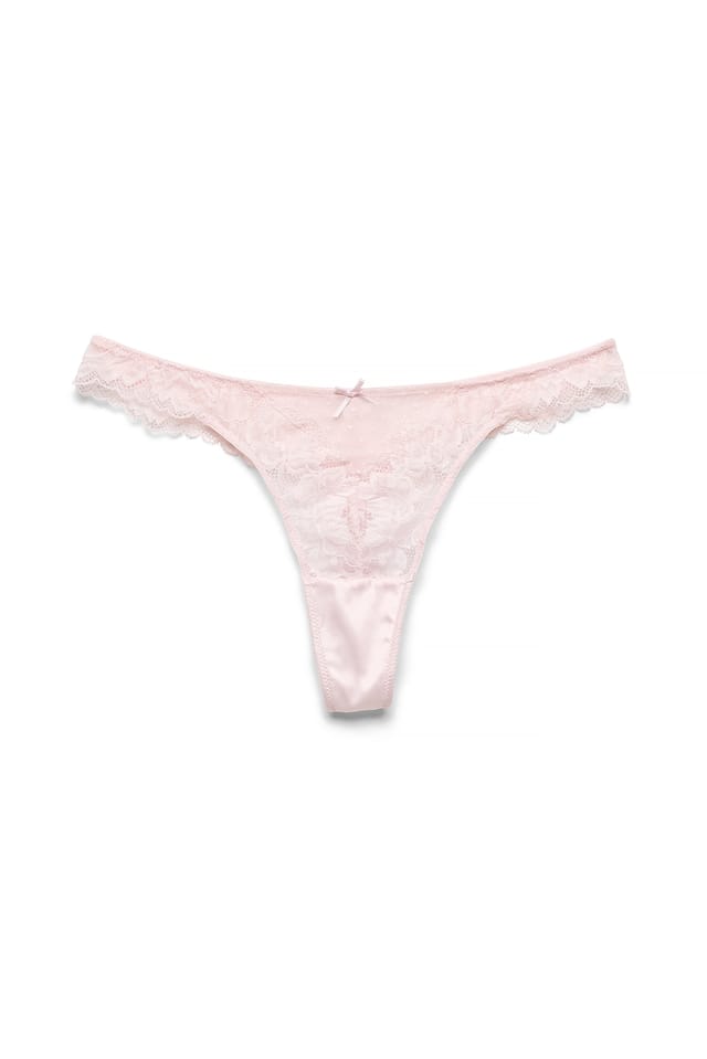 Pink Tanga en dentelle