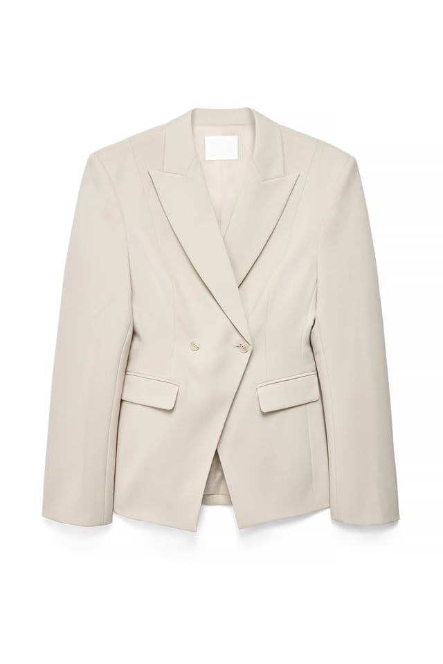 Offwhite Double Breasted Fitted Blazer