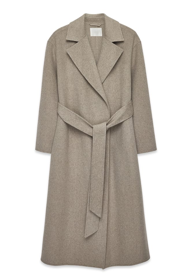 Beige Double faced wool blend coat
