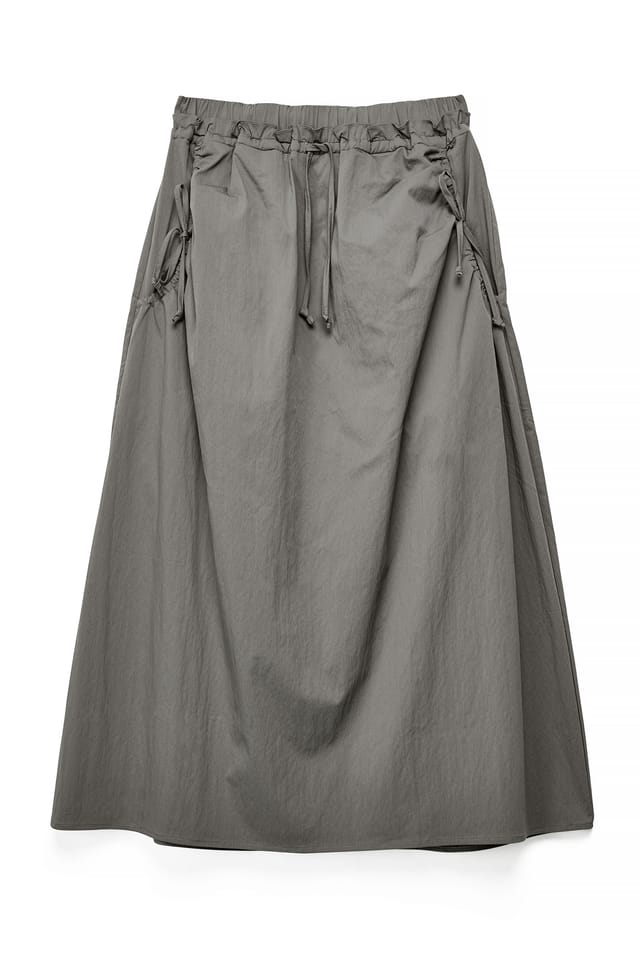 Charcoal Maxi-Rock mit Kordelzugdetails
