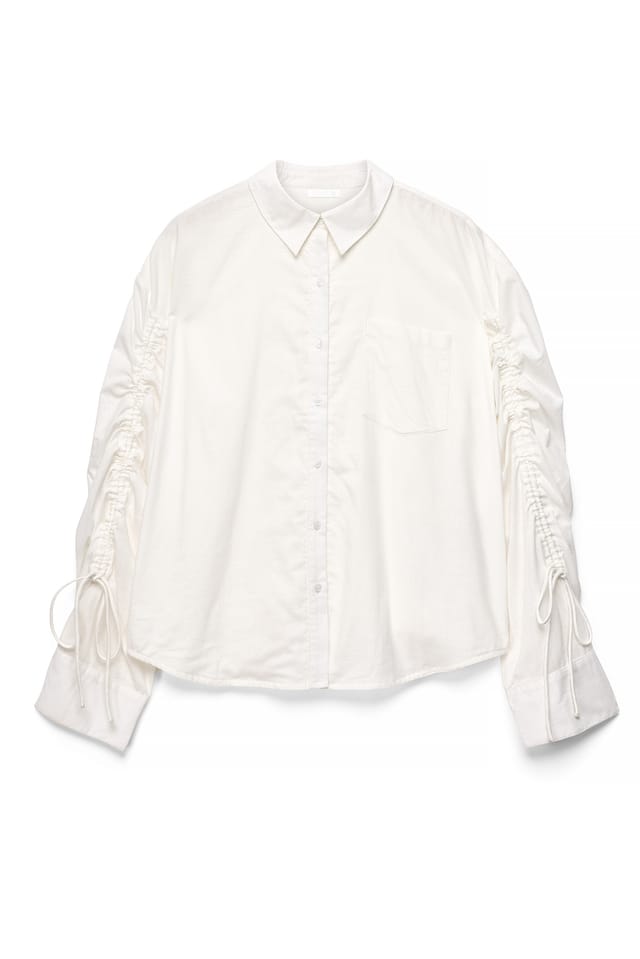 White Drawstring Detail Shirt