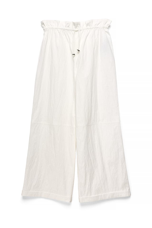 White Kordelzug-Detail Weite Hose
