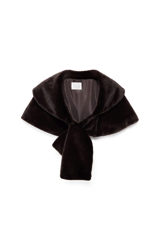 Dark Brown Kunstpelz-Cape