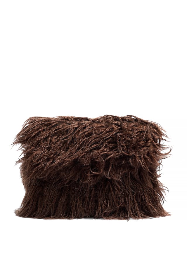 Brown Faux Fur Clutch