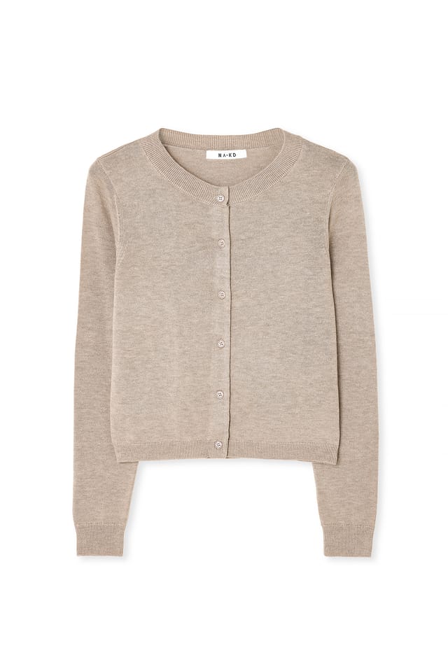 Beige Fine Knitted Cardigan