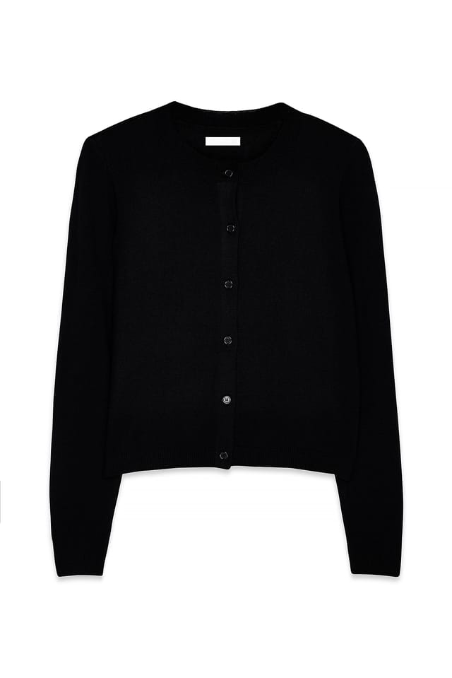 Black Fijngebreid vest