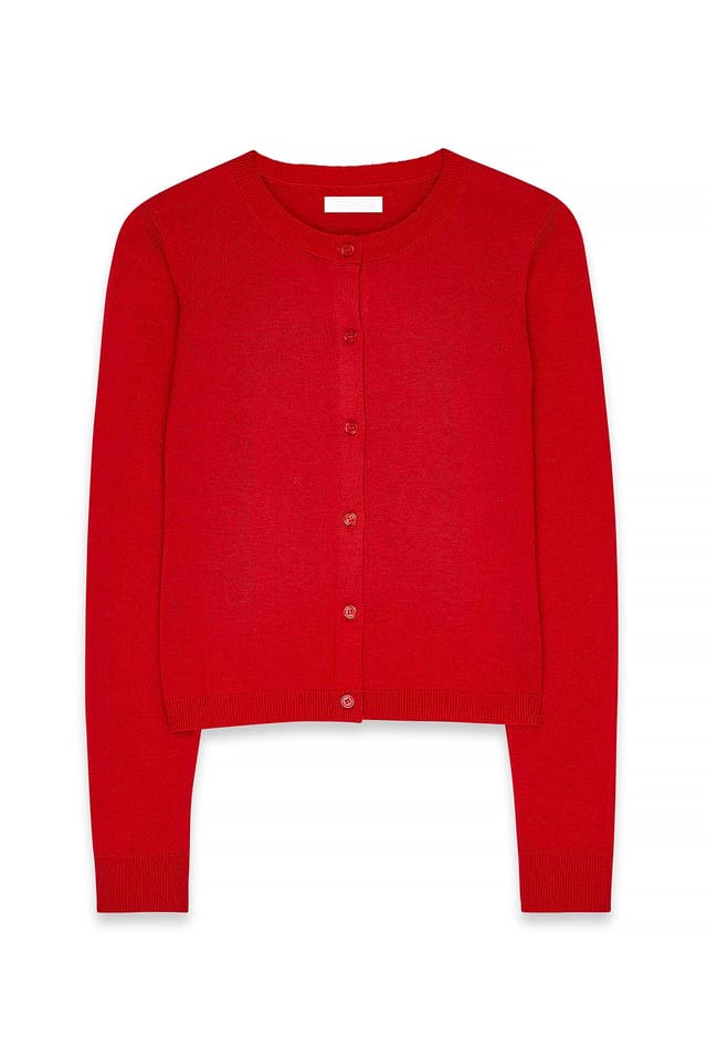 Red Fine Knitted Cardigan