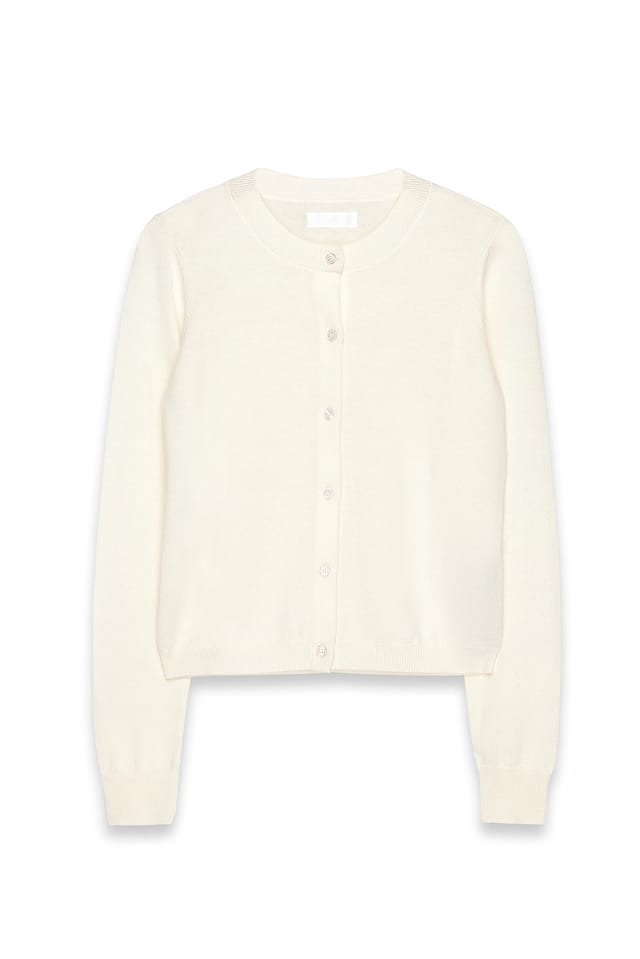 Offwhite Strickjacke aus Feinstrick