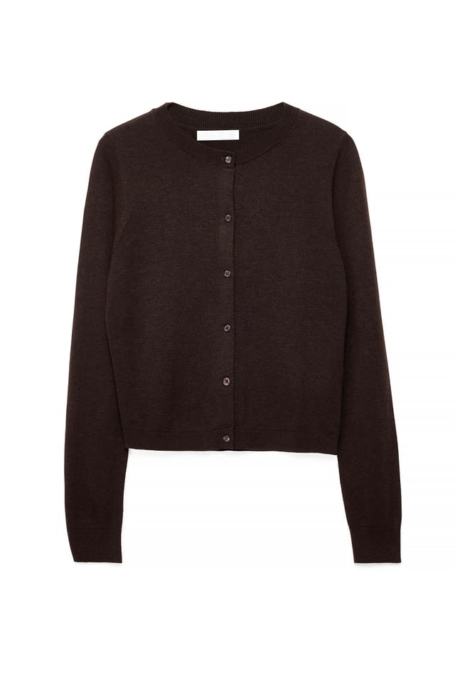 Brown Fine Knitted Cardigan