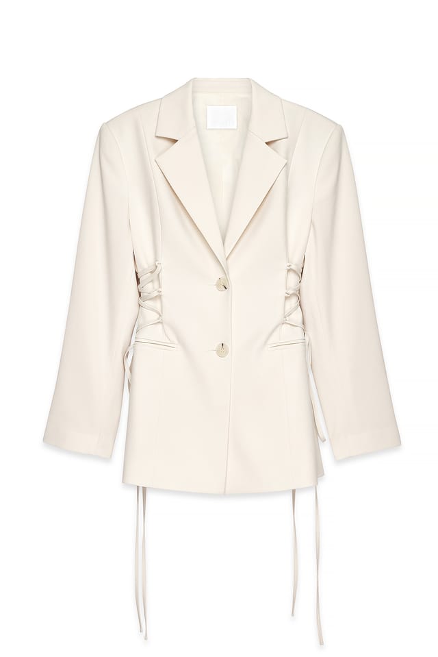 White Blazer mit Schnürdetails