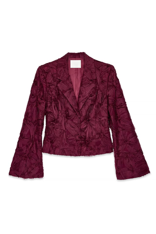 Burgundy taillierter strukturierter Blazer