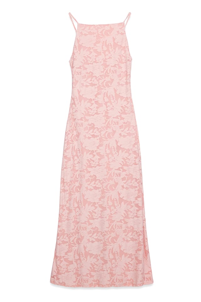 Light Pink Maxiklänning med blommor