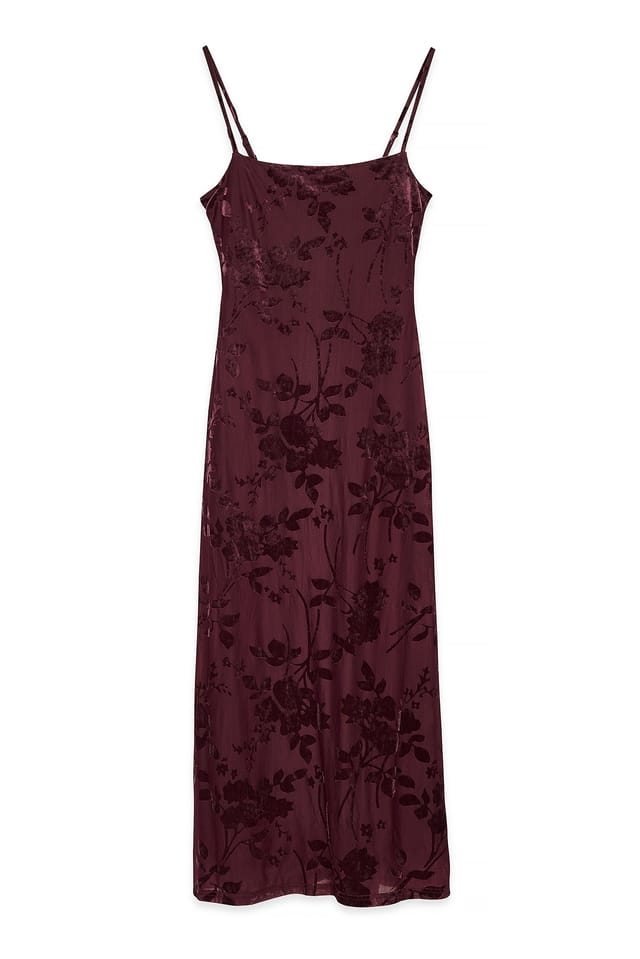 Plum Maxiklänning med blomtryck