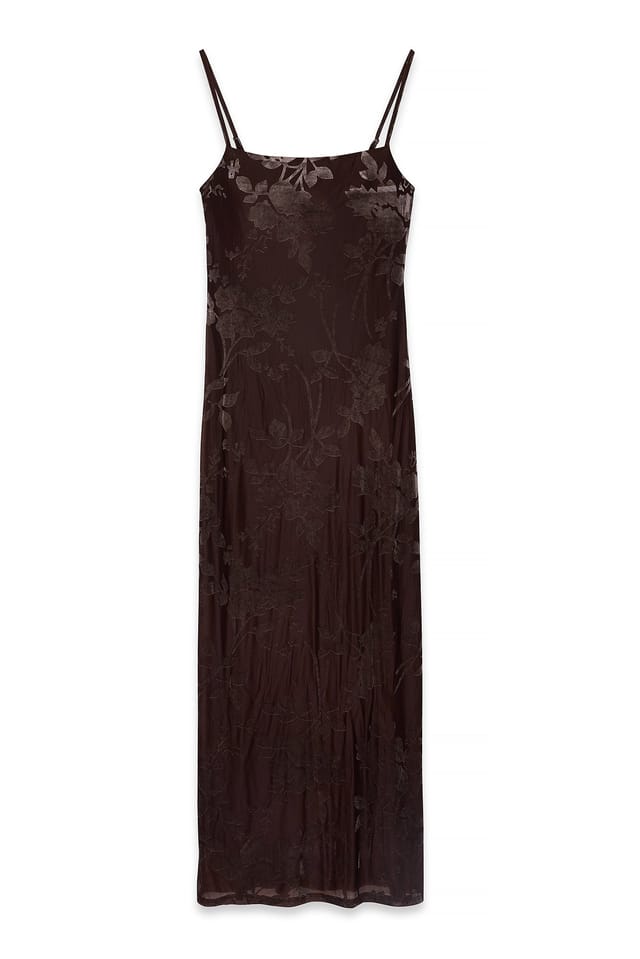 Dark Brown Robe maxi imprimé fleuri