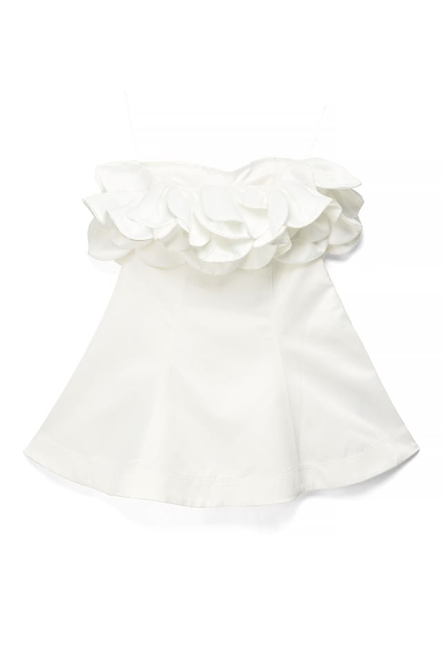 White Bandeau mini-jurk met bloemdetail