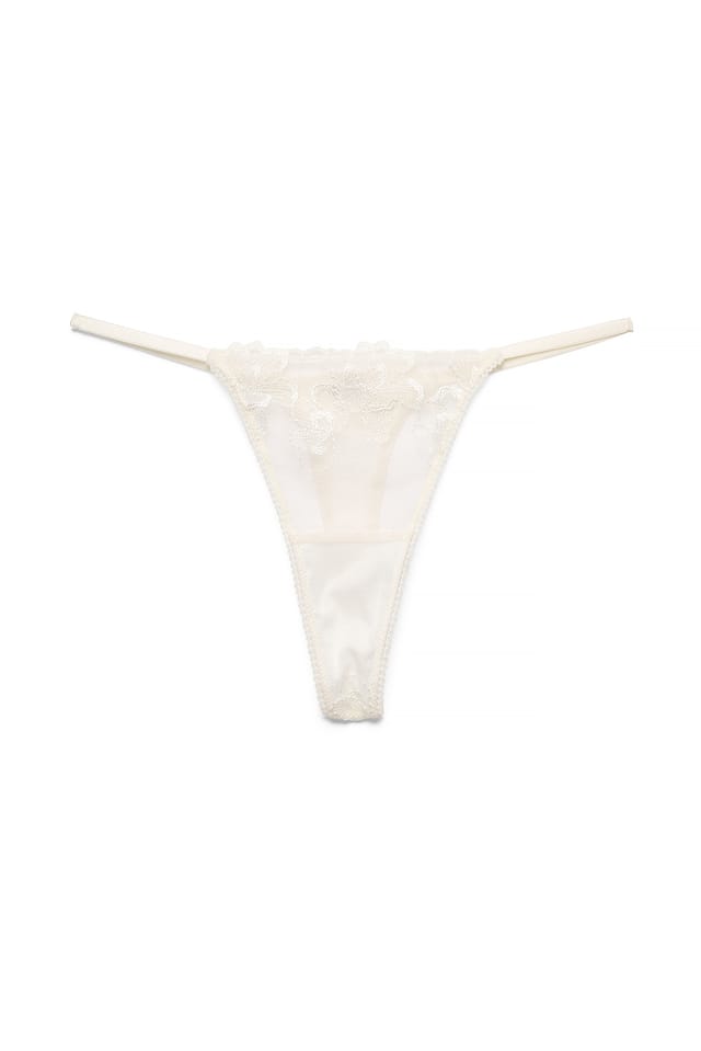 White Tanga en dentelle fleurie