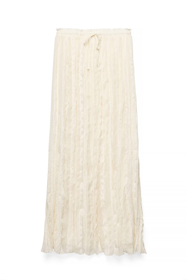 Offwhite Flowy Maxi Skirt