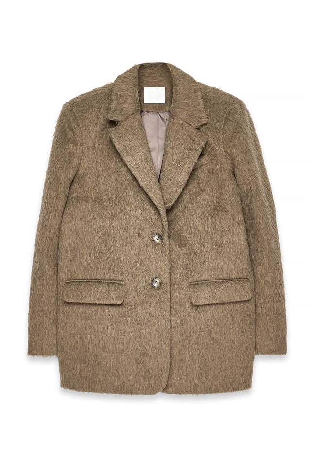 Mauve flauschiger Blazer