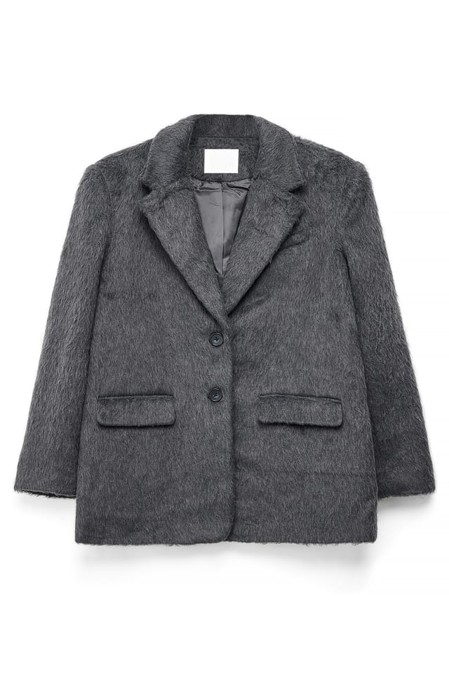 Grey flauschiger Blazer