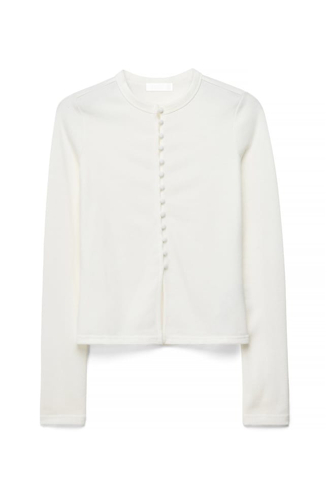 Offwhite Oberteil mit Knöpfen vorne