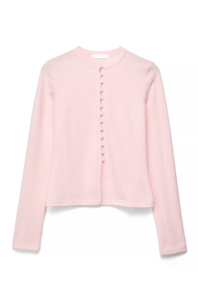 Light Pink Oberteil mit Knöpfen vorne