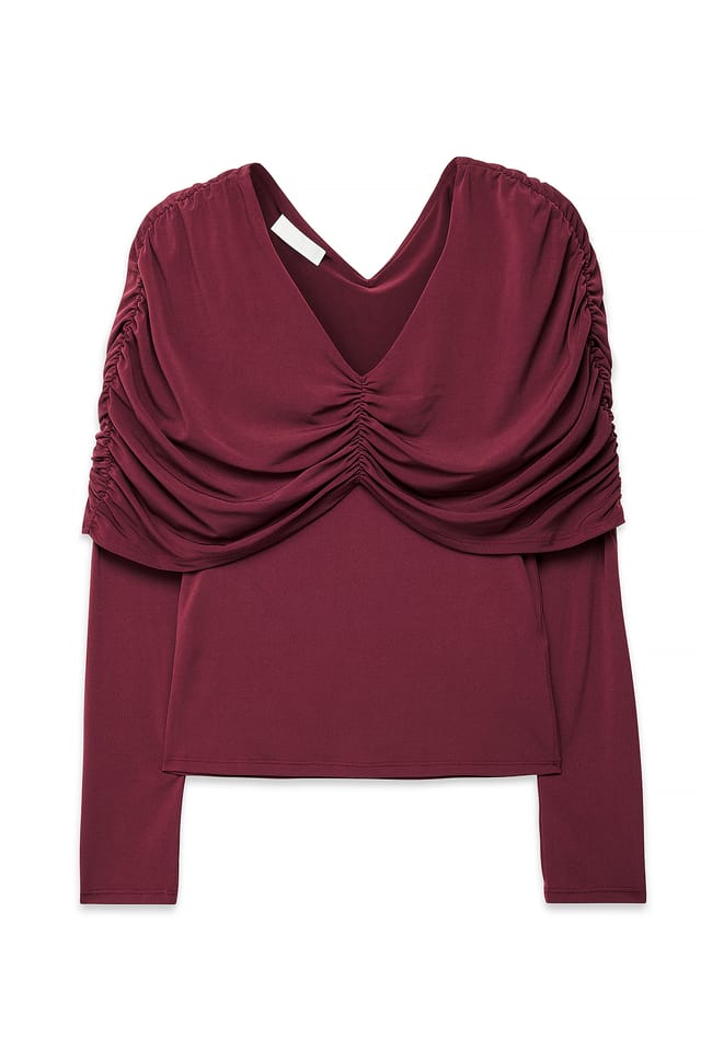 Red Front Rouched Top