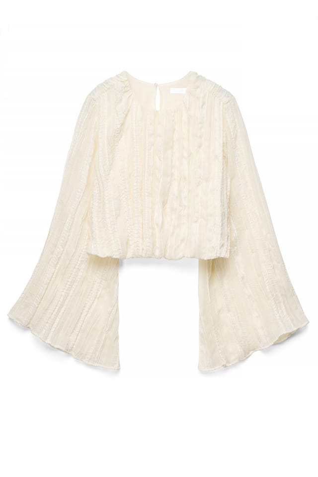 Offwhite Gathered Volume Blouse