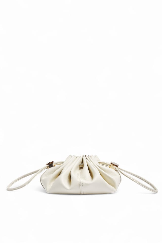 White Gathered Clutch