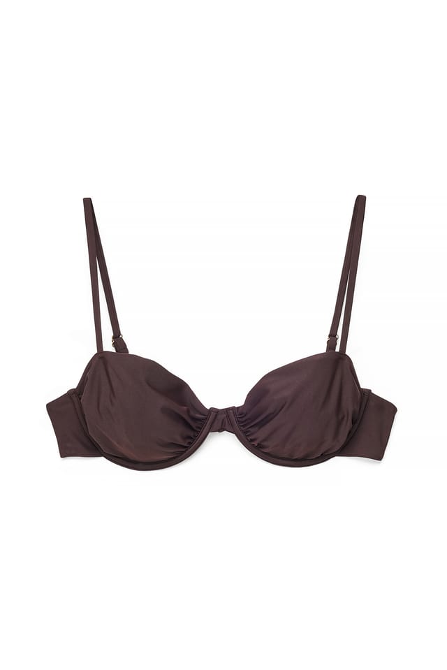 Brown Bikini-BH mit Raffung und Schnürung am Rücken