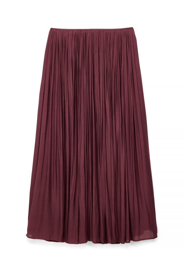 Plum Gathered Volume Maxi Skirt