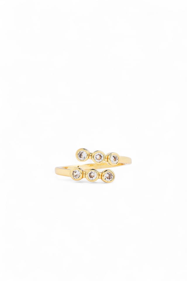Gold Gold Plated Stone Detailed Ring