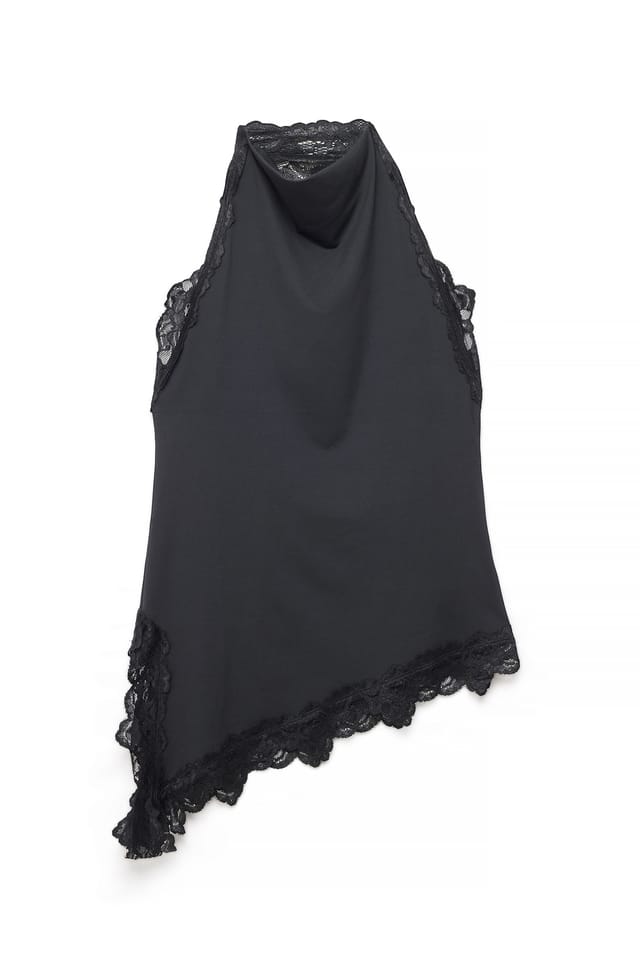 Black Topp i spets med halterneck