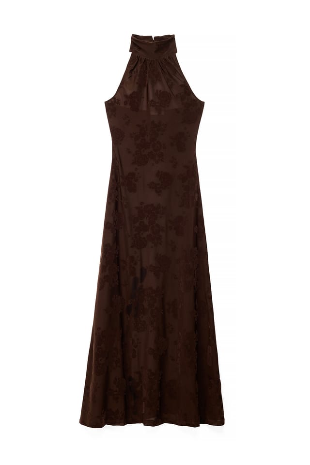 Brown Maxikleid mit Neckholder