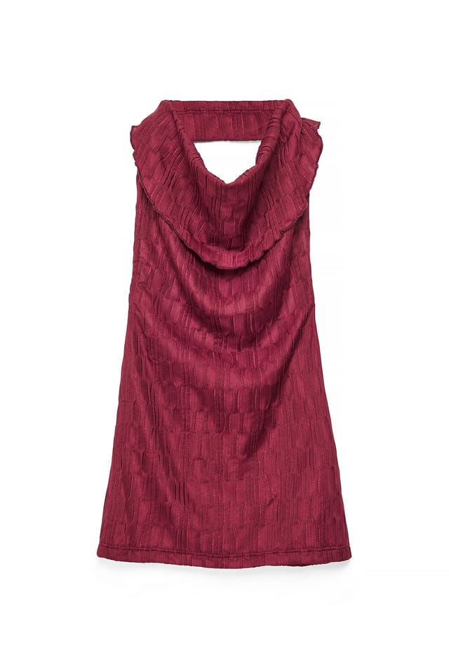 Plum strukturiertes Neckholder-Top