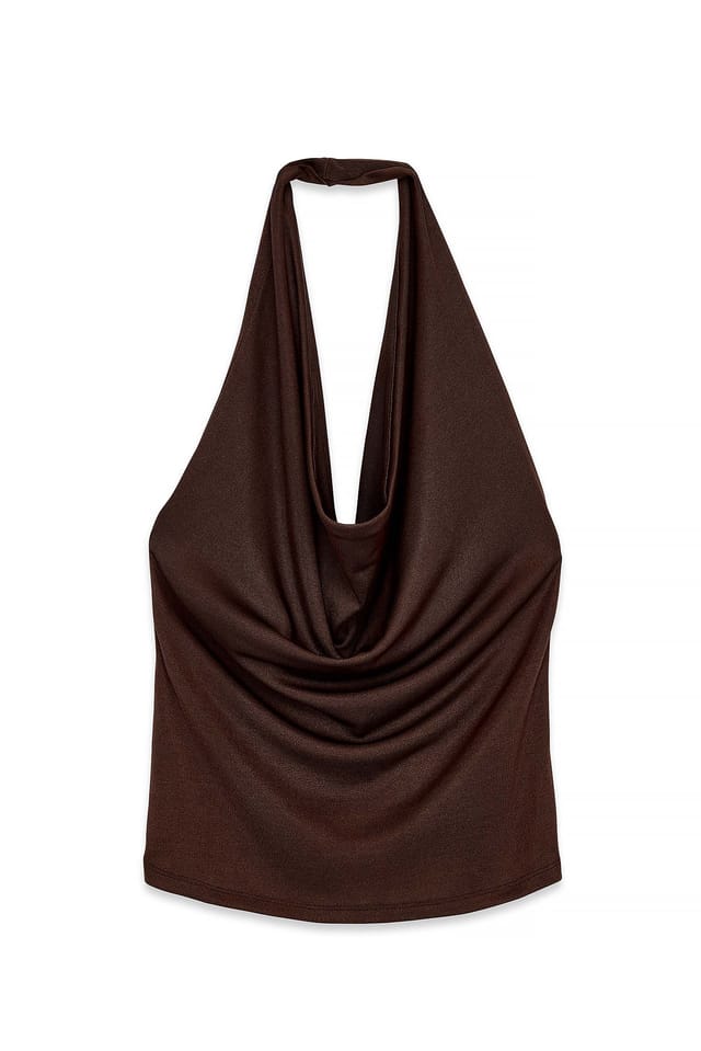 Dark Brown Halternek top