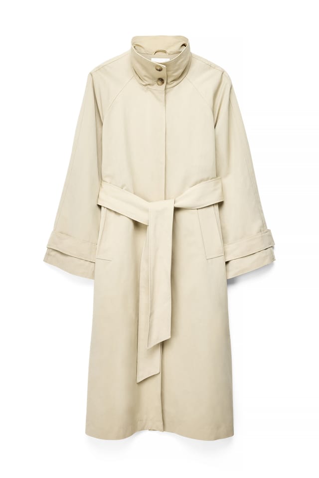 Beige Trenchcoat mit Stehkragen