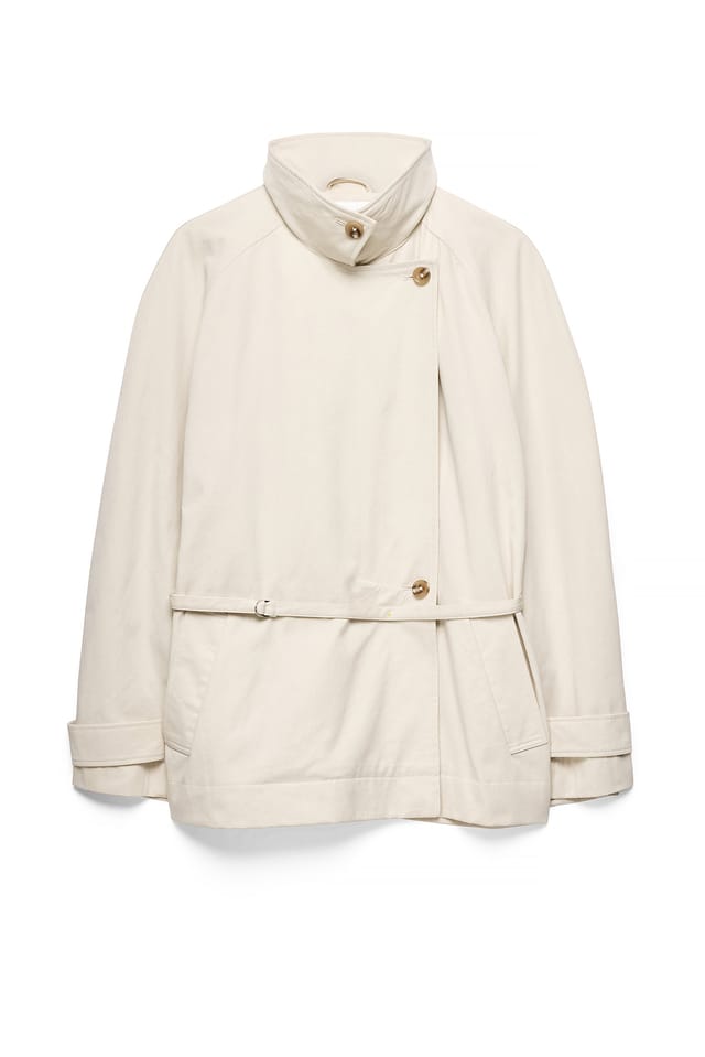 Beige High Neck Trenchcoat