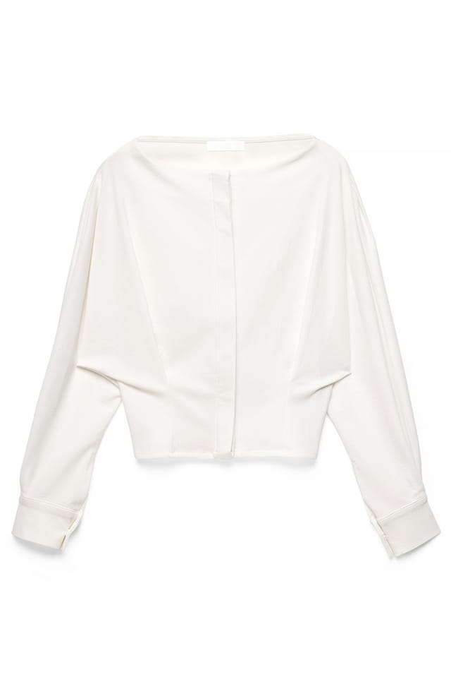 White Jersey Off Shoulder Shirt