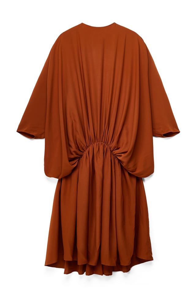 Dark Rust Robe maxi à manches larges Kimono